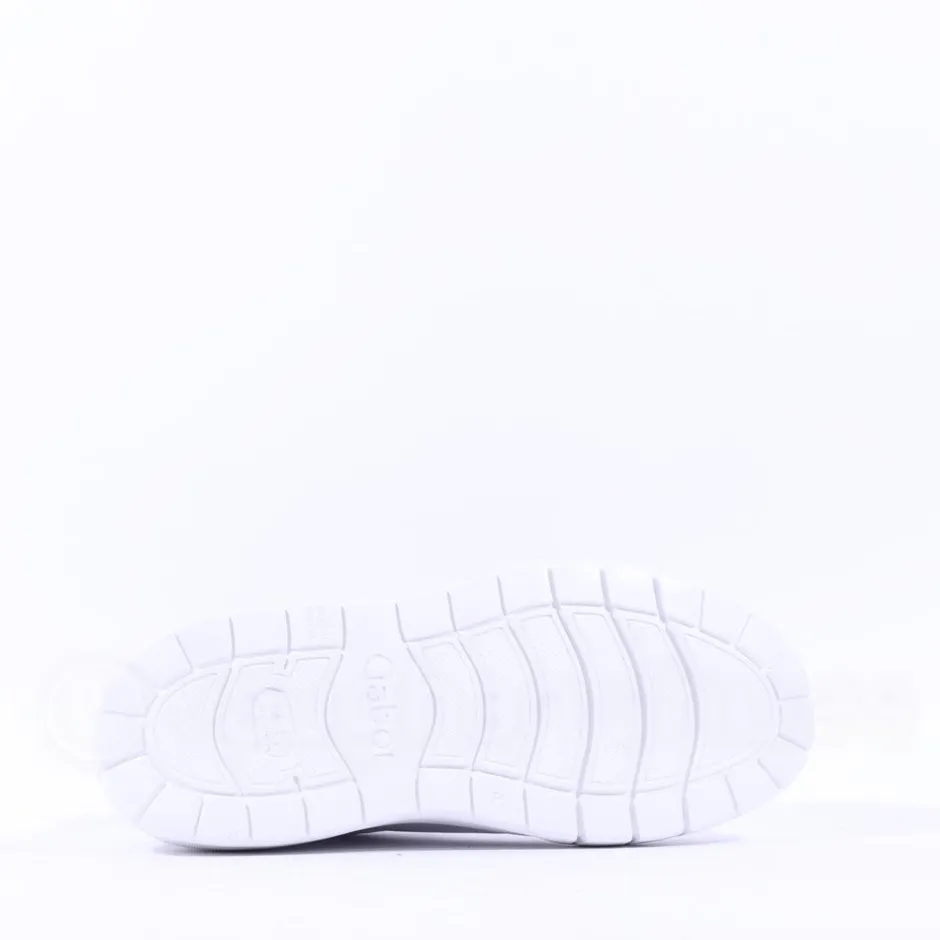 Women Gabor Rivazza Platform Wedge Zip Trainer - White Leather