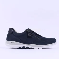 Women Gabor Rolling Soft Twin Zip Fantastic - Navy Nubuck
