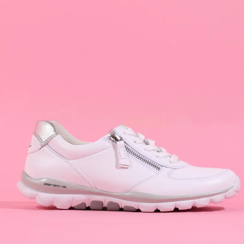 Women Gabor Rolling Soft Twin Zip Fantastic - White Leather