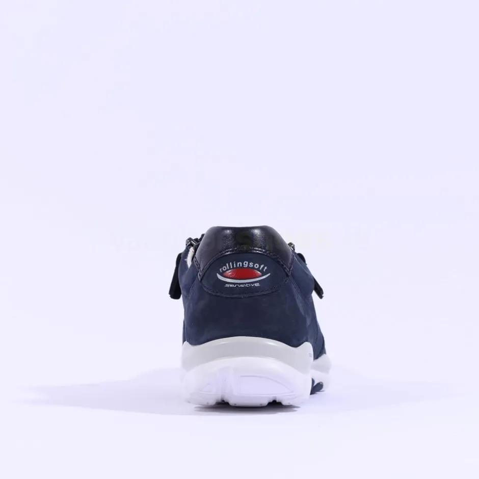 Women Gabor Rolling Soft Twin Zip Fantastic - Navy Nubuck