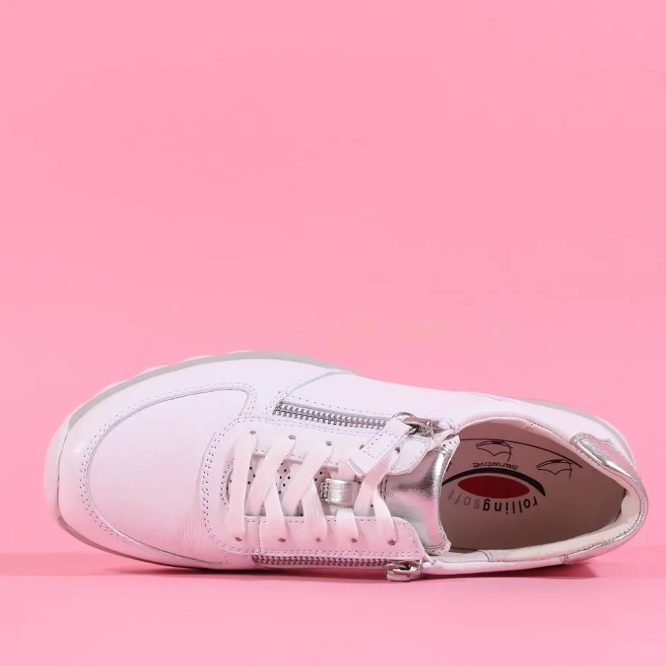 Women Gabor Rolling Soft Twin Zip Fantastic - White Leather