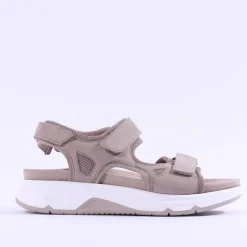 Women Gabor Rolling Soft V/C Strap Sandal Tina - Taupe Nubuck
