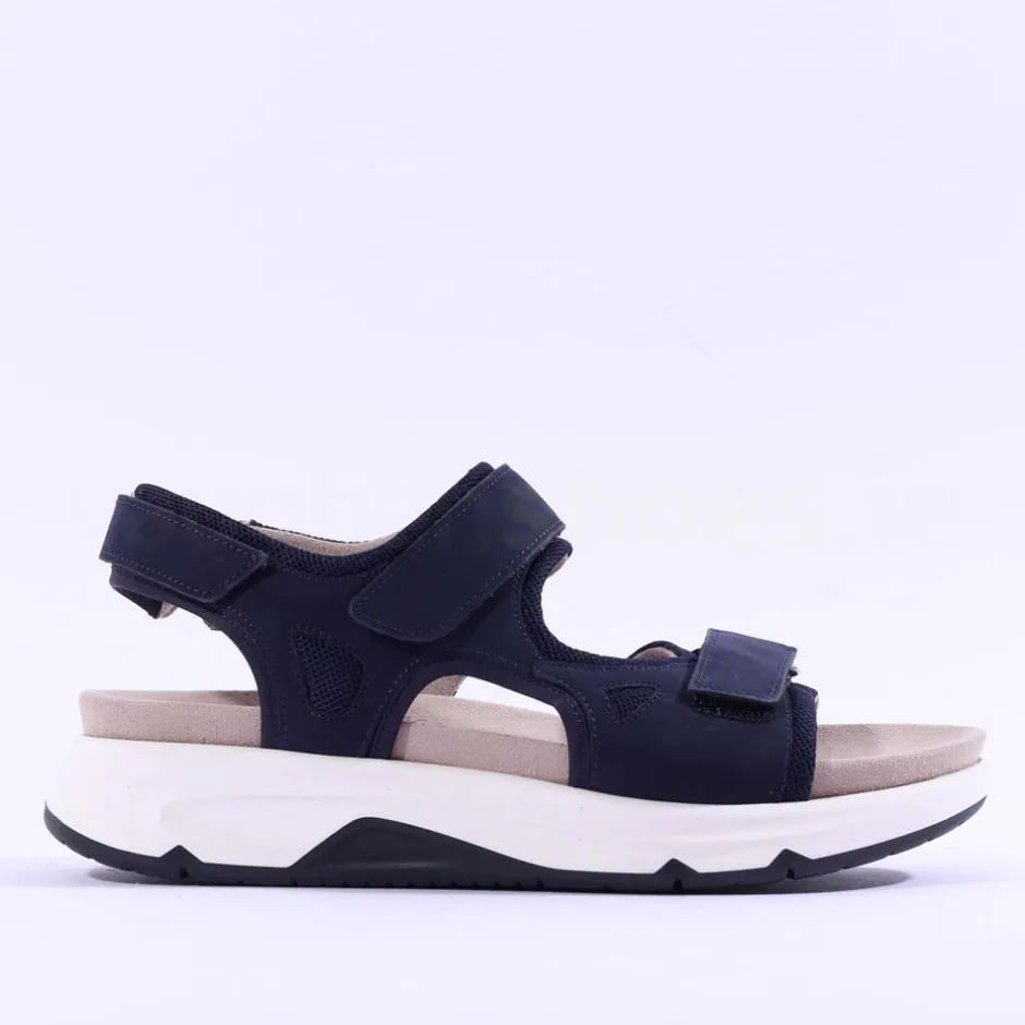 Women Gabor Rolling Soft Velcro Strap Sandal Tina - Navy Nubuck