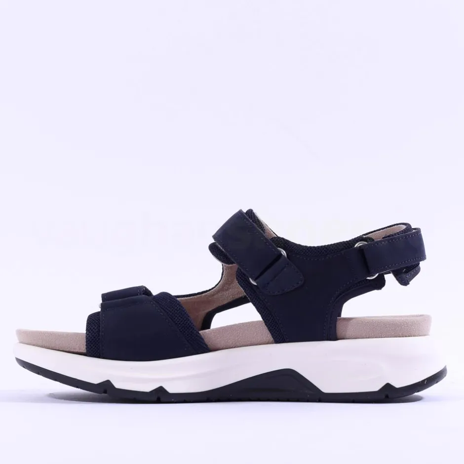 Women Gabor Rolling Soft Velcro Strap Sandal Tina - Navy Nubuck