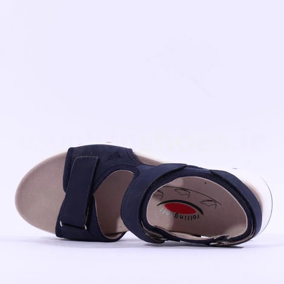 Women Gabor Rolling Soft Velcro Strap Sandal Tina - Navy Nubuck