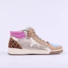 Women Ara Rom Diagonal Zip Lace Bootie - Metallic Leo Combi