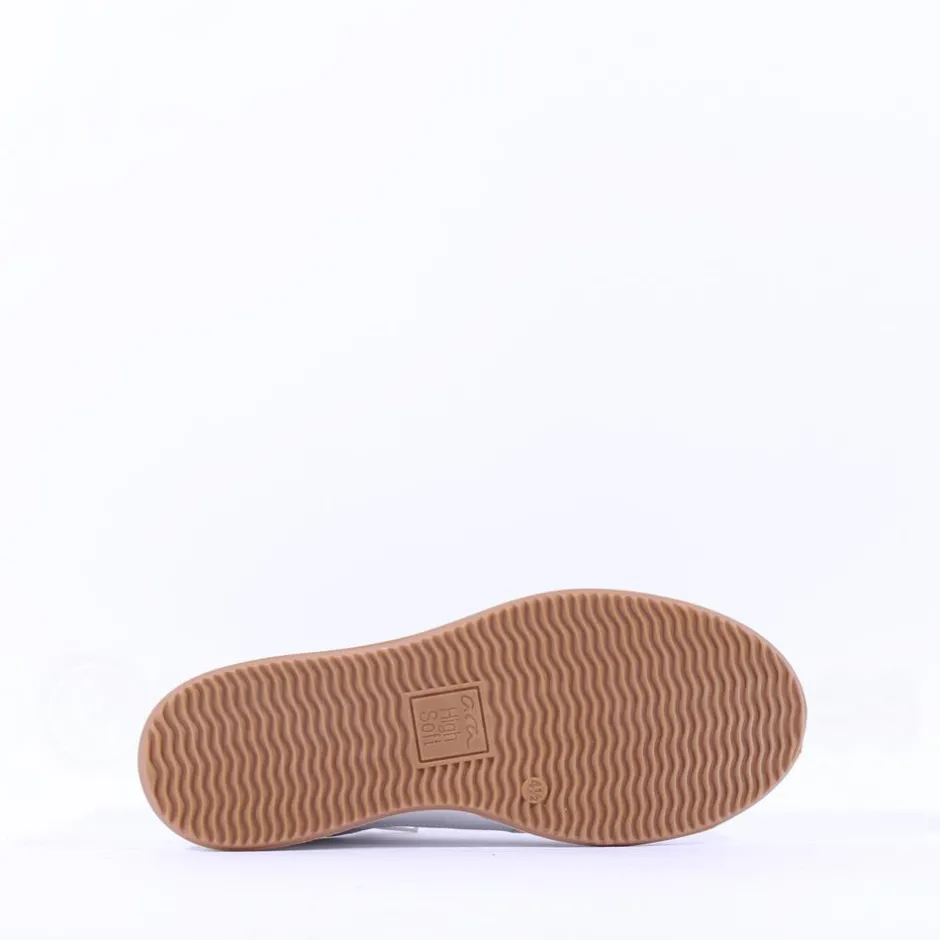 Women Ara Rom Internal Zip Laced Trainer - White Leather