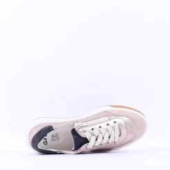 Women Ara Rom T Toe Laced Trainer - Gold Combination