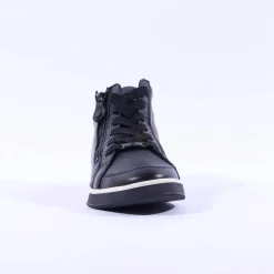 Women Ara Rome Diagonal Zip Lace Bootie - Black Leather