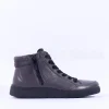 Women Ara Rome Side Zip Hi Top Bootie - Dark Grey Leather