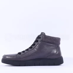 Women Ara Rome Side Zip Hi Top Bootie - Dark Grey Leather