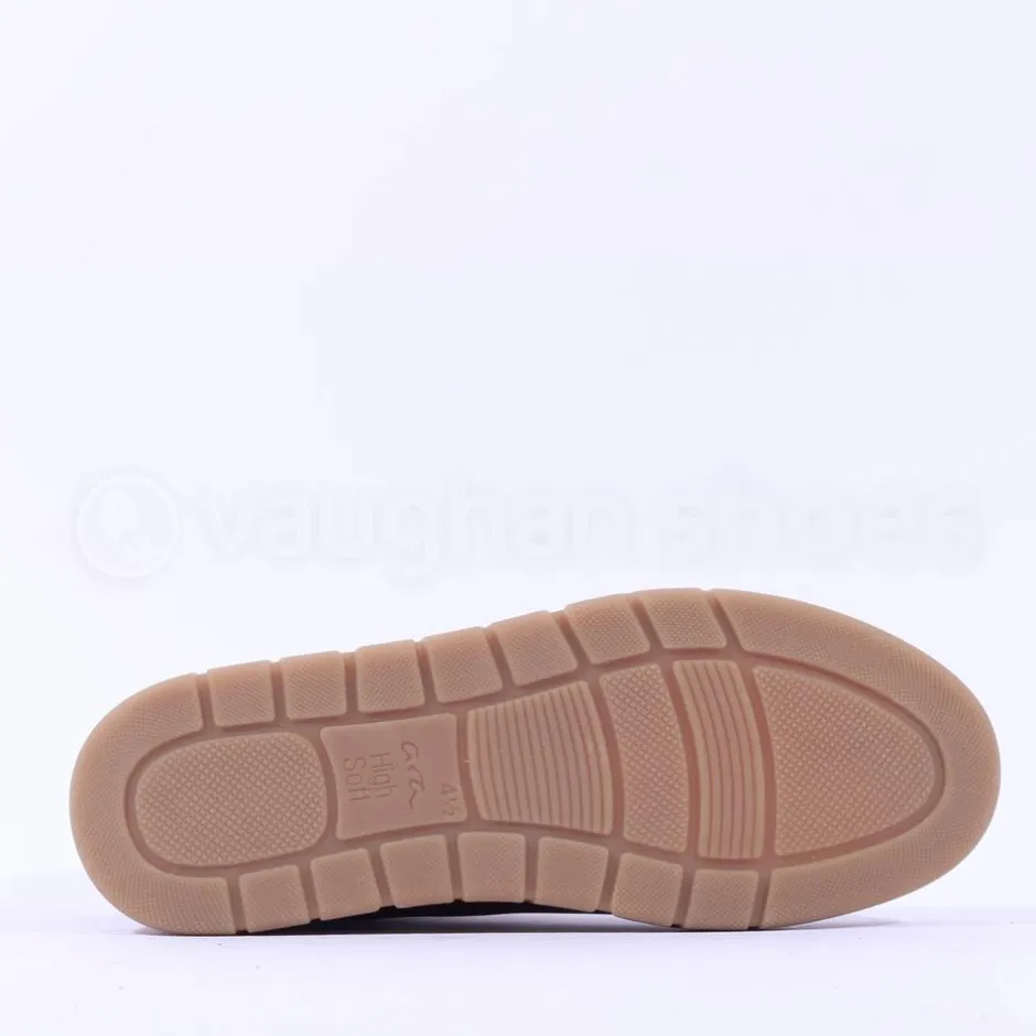 Women Ara Rome Side Zip Hi Top Bootie - Tan Leather