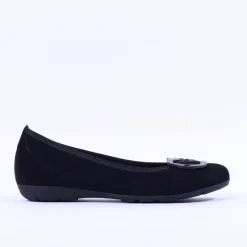 Women Gabor Rosta Slip On Low Pomp - Black Suede