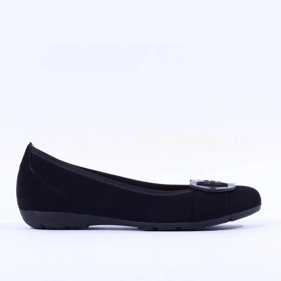 Women Gabor Rosta Slip On Low Pomp - Black Suede