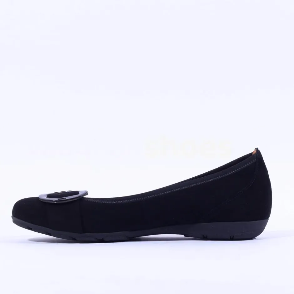 Women Gabor Rosta Slip On Low Pomp - Black Suede