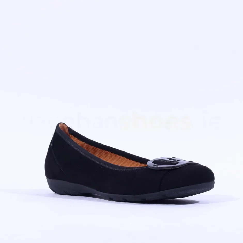 Women Gabor Rosta Slip On Low Pomp - Black Suede