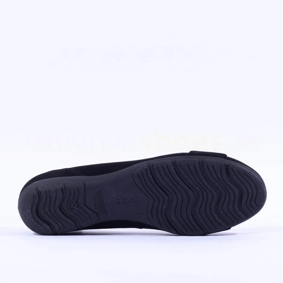 Women Gabor Rosta Slip On Low Pomp - Black Suede