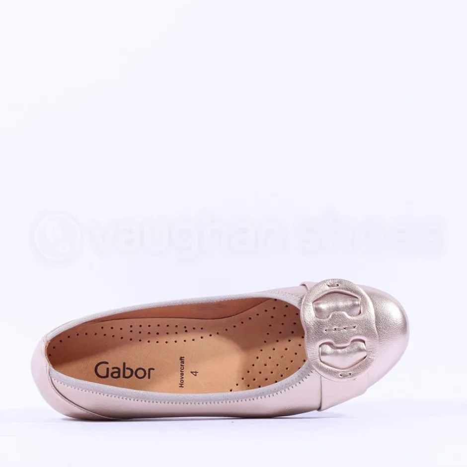 Women Gabor Rosta Slip On Low Pomp - Gold Metallic