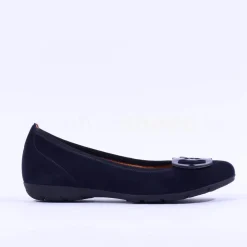 Women Gabor Rosta Slip On Low Pomp - Navy Suede