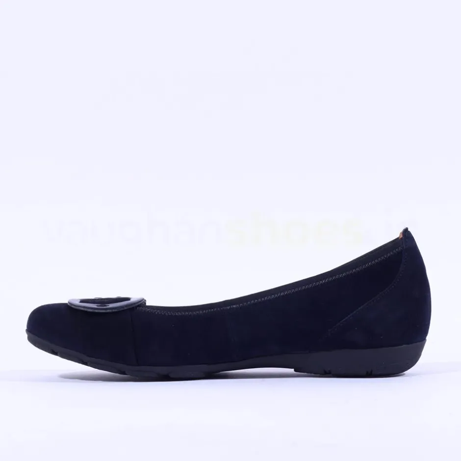 Women Gabor Rosta Slip On Low Pomp - Navy Suede