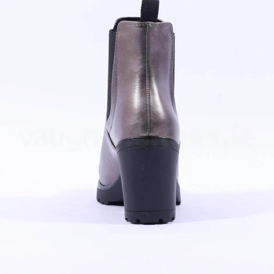 Women Marco Tozzi Saga Block Heel Gusset Boot - Gun Metal