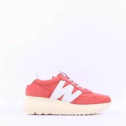 Women Wonders Samira Bungee Lace Wedge Trainer - Rust Nubuck