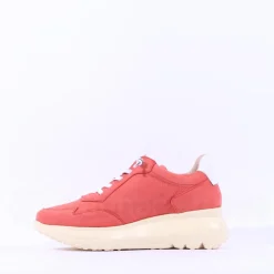 Women Wonders Samira Bungee Lace Wedge Trainer - Rust Nubuck