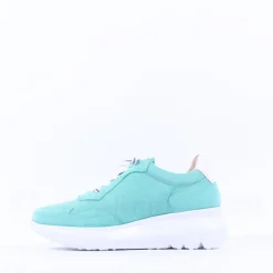 Women Wonders Samira Bungee Lace Wedge Trainer - Turquoise