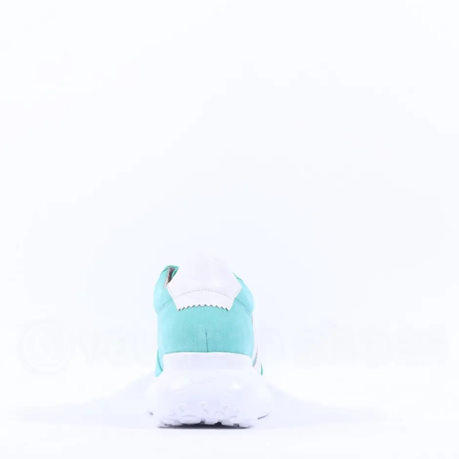 Women Wonders Samira Bungee Lace Wedge Trainer - Turquoise