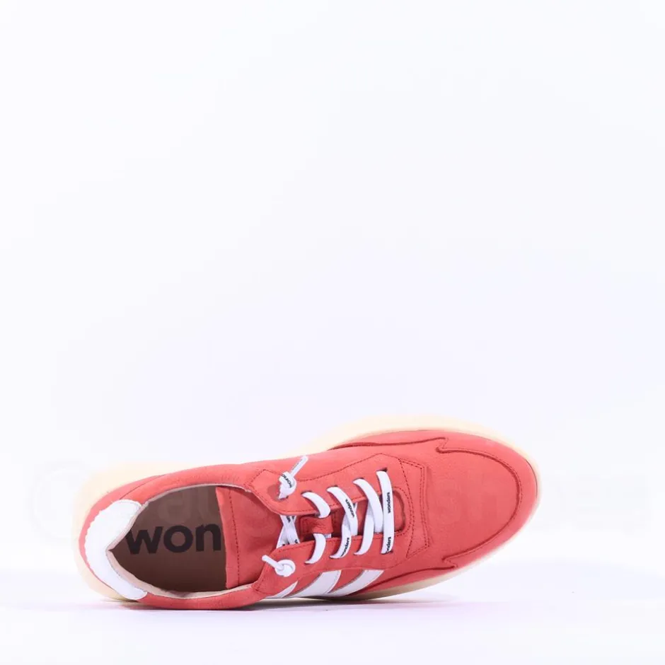 Women Wonders Samira Bungee Lace Wedge Trainer - Rust Nubuck