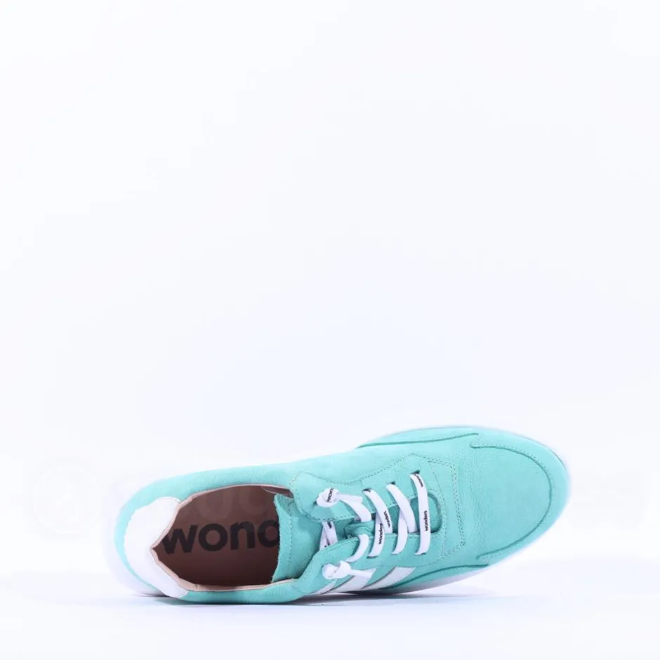 Women Wonders Samira Bungee Lace Wedge Trainer - Turquoise