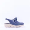 Women Wonders San Marino Bow Slingback Wedge - Navy Leather
