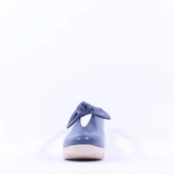 Women Wonders San Marino Bow Slingback Wedge - Navy Leather