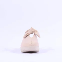 Women Wonders San Marino Bow Slingback Wedge - Nude Leather