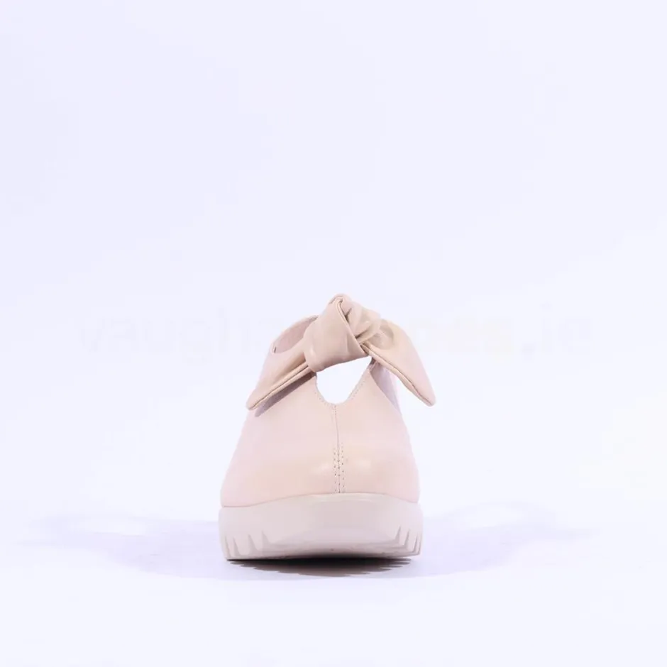 Women Wonders San Marino Bow Slingback Wedge - Nude Leather