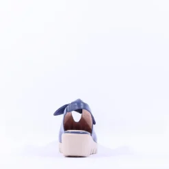 Women Wonders San Marino Bow Slingback Wedge - Navy Leather
