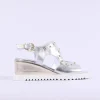 Women Marco Moreo San Remo Wedge Stud Sandal - Silver Gold