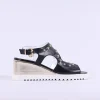 Women Marco Moreo San Remo Wedge Stud Sandal - Black Gold