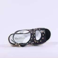 Women Marco Moreo San Remo Wedge Stud Sandal - Black Gold