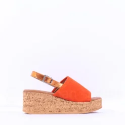 Women Tamaris Santini Cork Platform Slingback - Orange
