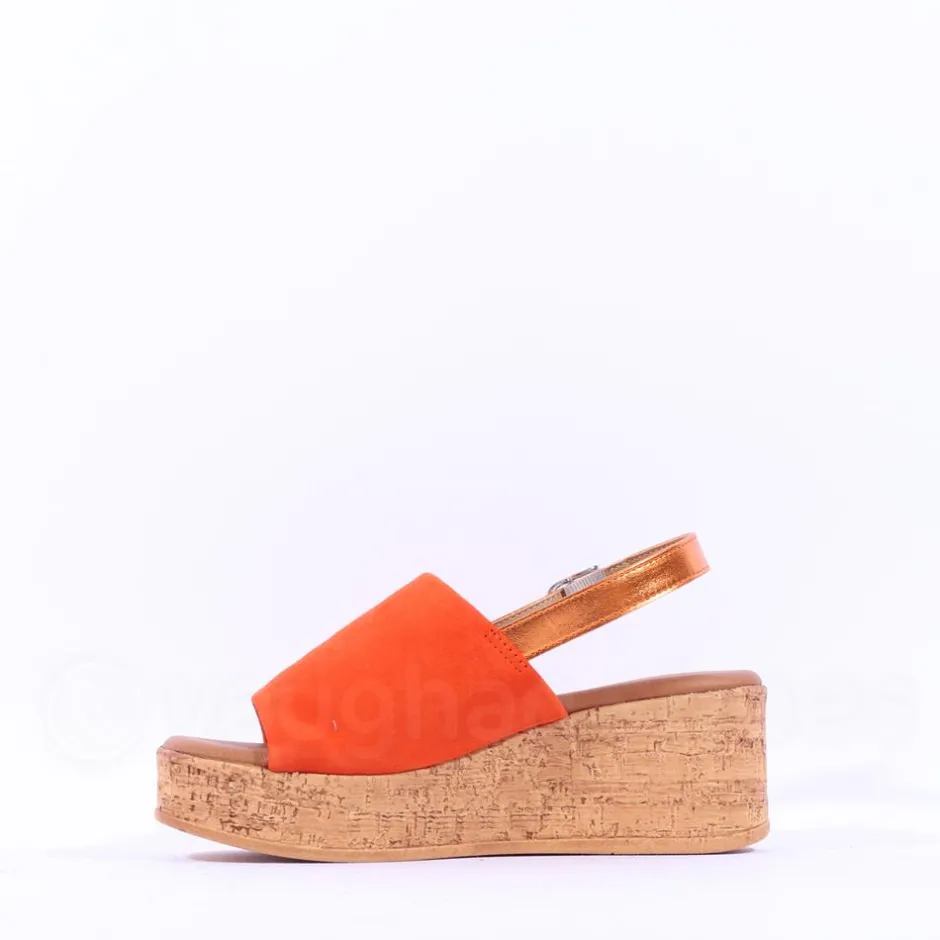 Women Tamaris Santini Cork Platform Slingback - Orange