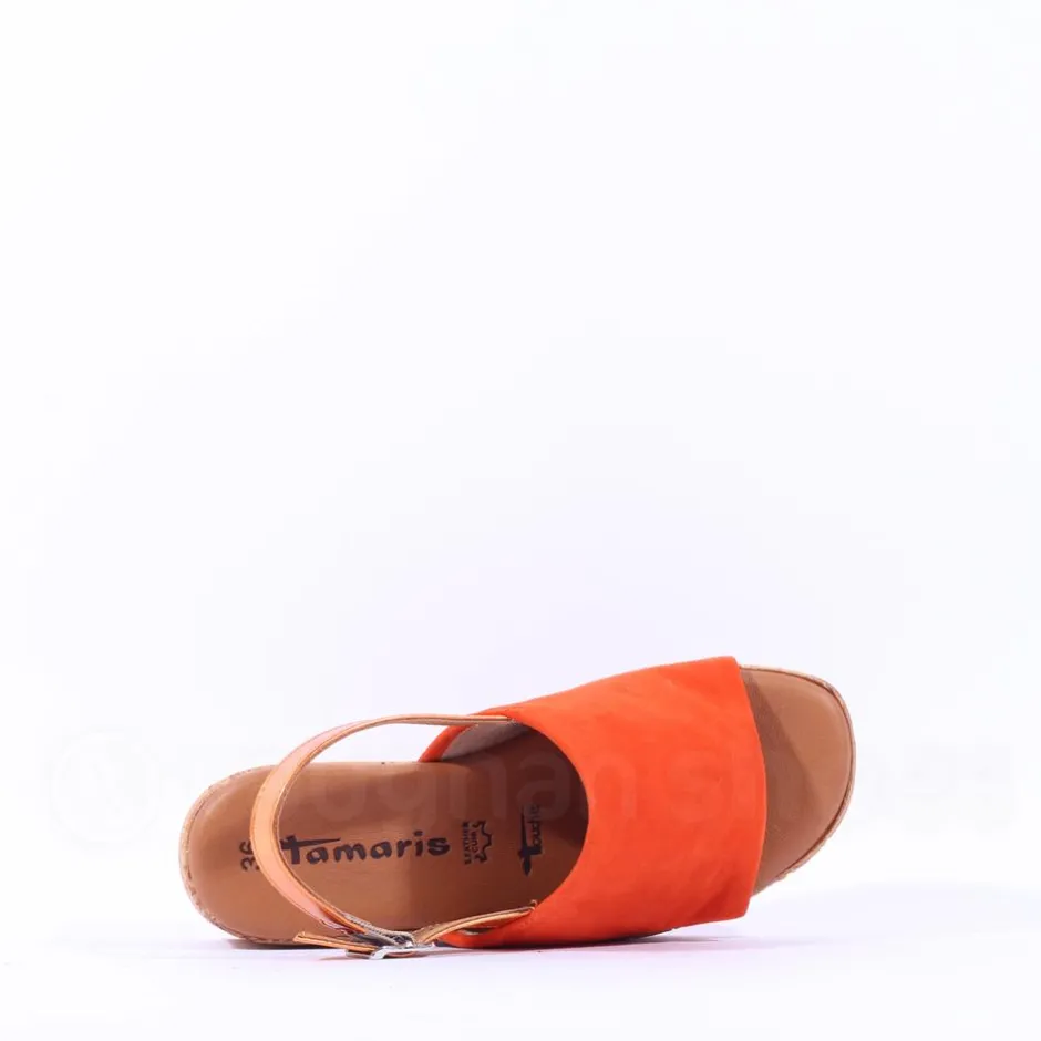 Women Tamaris Santini Cork Platform Slingback - Orange