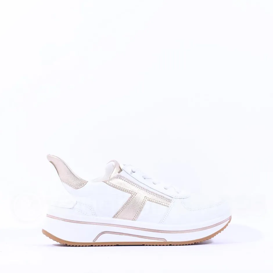 Women Ara Sapporo 3.0 Easy Slip On Trainer - White Gold