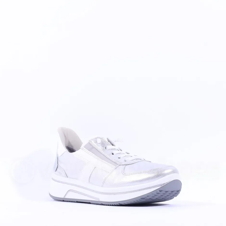 Women Ara Sapporo 3.0 Easy Slip On Trainer - Silver Leather