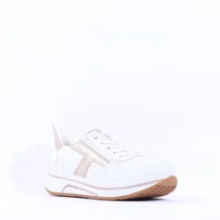Women Ara Sapporo 3.0 Easy Slip On Trainer - White Gold