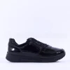 Women Ara Sapporo Side Zip Platform Trainer - Black Patent
