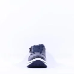 Women Ara Sapporo Side Zip Platform Trainer - Navy Leather