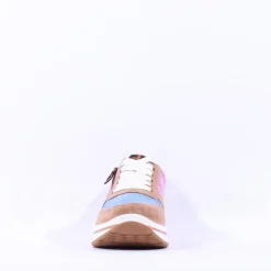 Women Ara Sapporo Side Zip Platform Trainer - Pink Leopard Combi