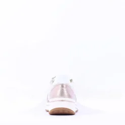 Women Ara Sapporo Side Zip Platform Trainer - White Gold Leather