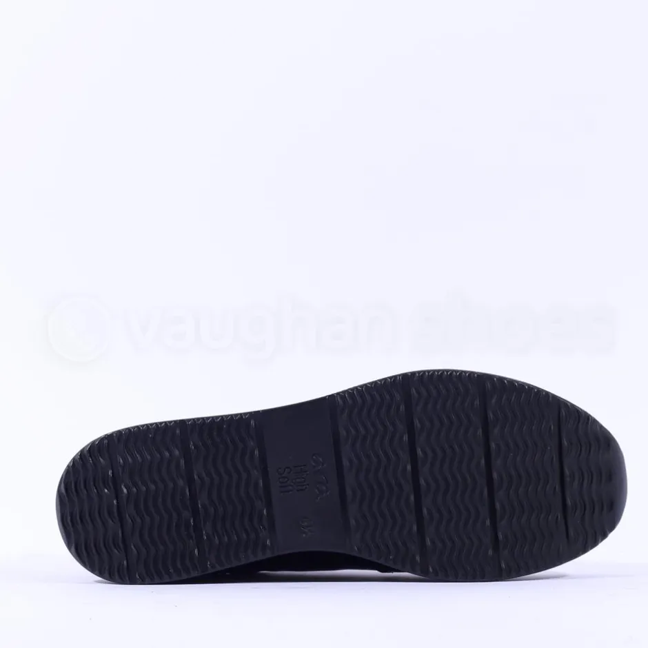 Women Ara Sapporo Side Zip Platform Trainer - Black Patent